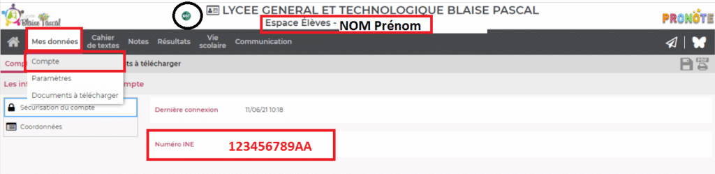 où trouver numéro INE 