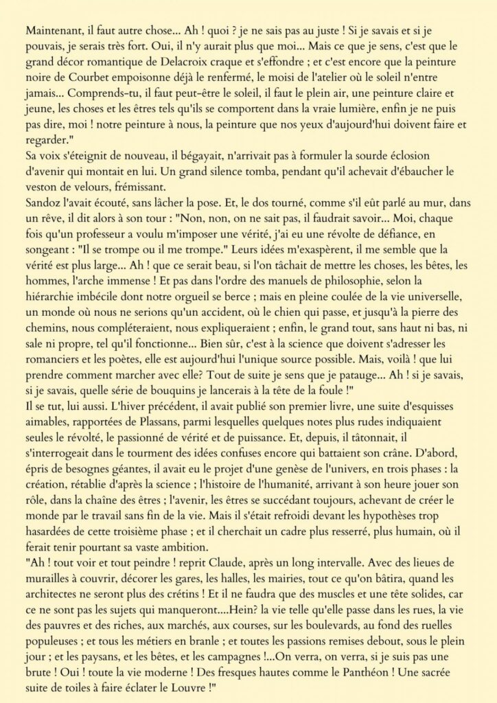 exemple commentaire de texte l'oeuvre Emile Zola 