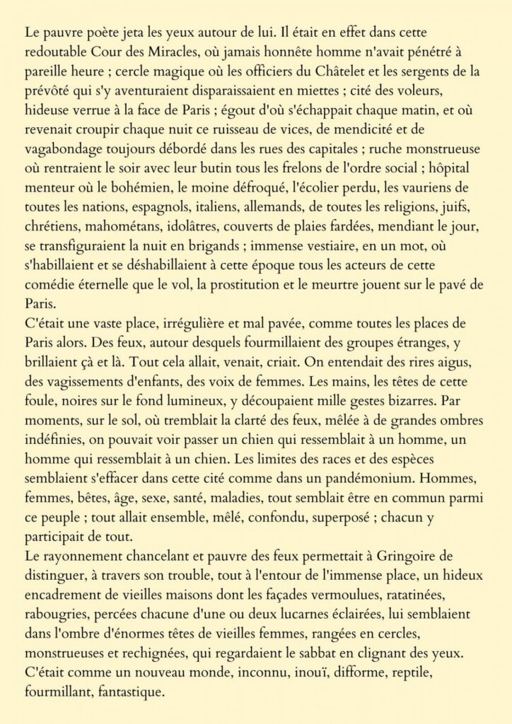 commentaire de texte notre dame de paris Victor Hugo 