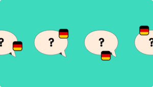 image avec des drapeaux allemand et des points d'interrogations