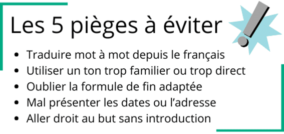 Les 5 pièges à éviter lorsque l'on écrit une lettre formelle en anglais. 