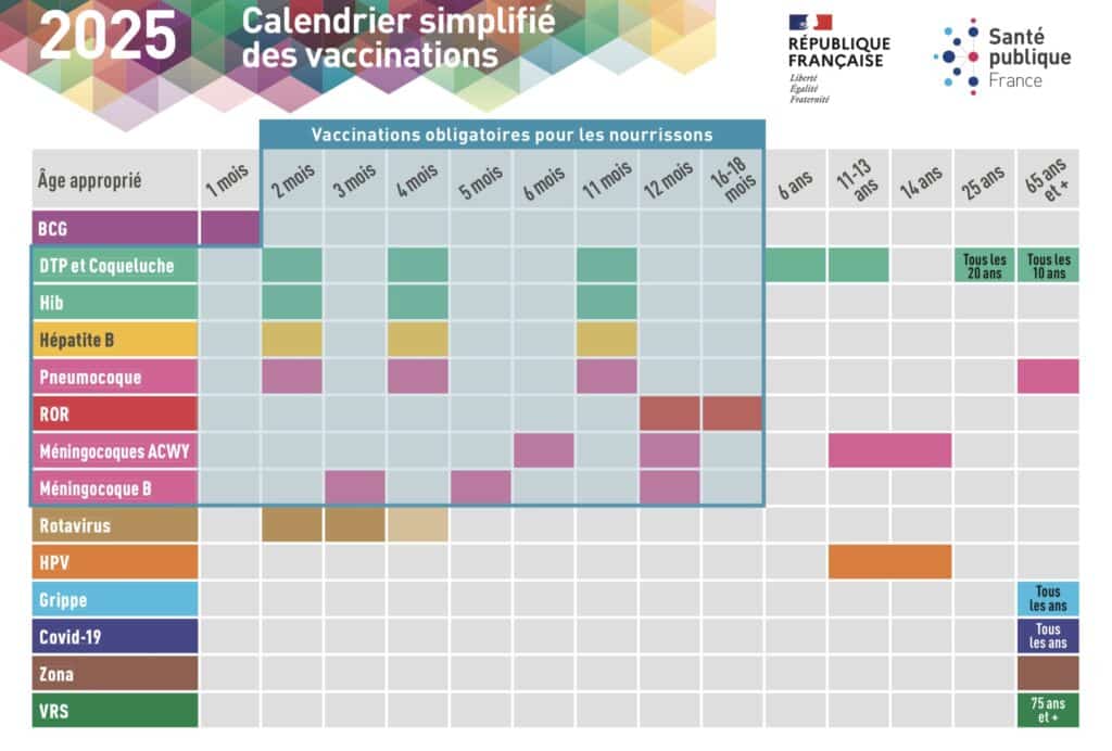 calendrier des vaccinations