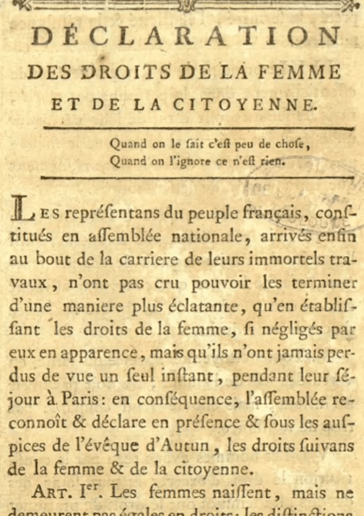 Déclaration des droits de la femme et de la citoyenne