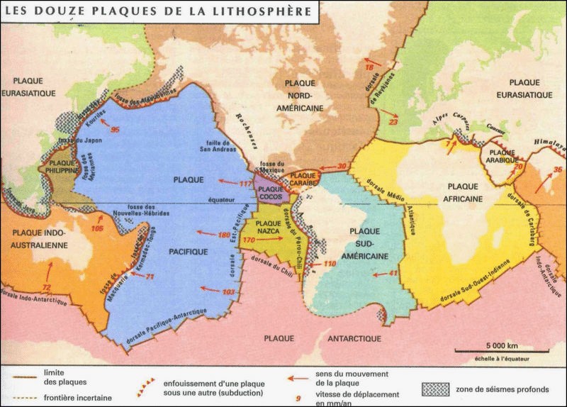 plates de la lithosphère 